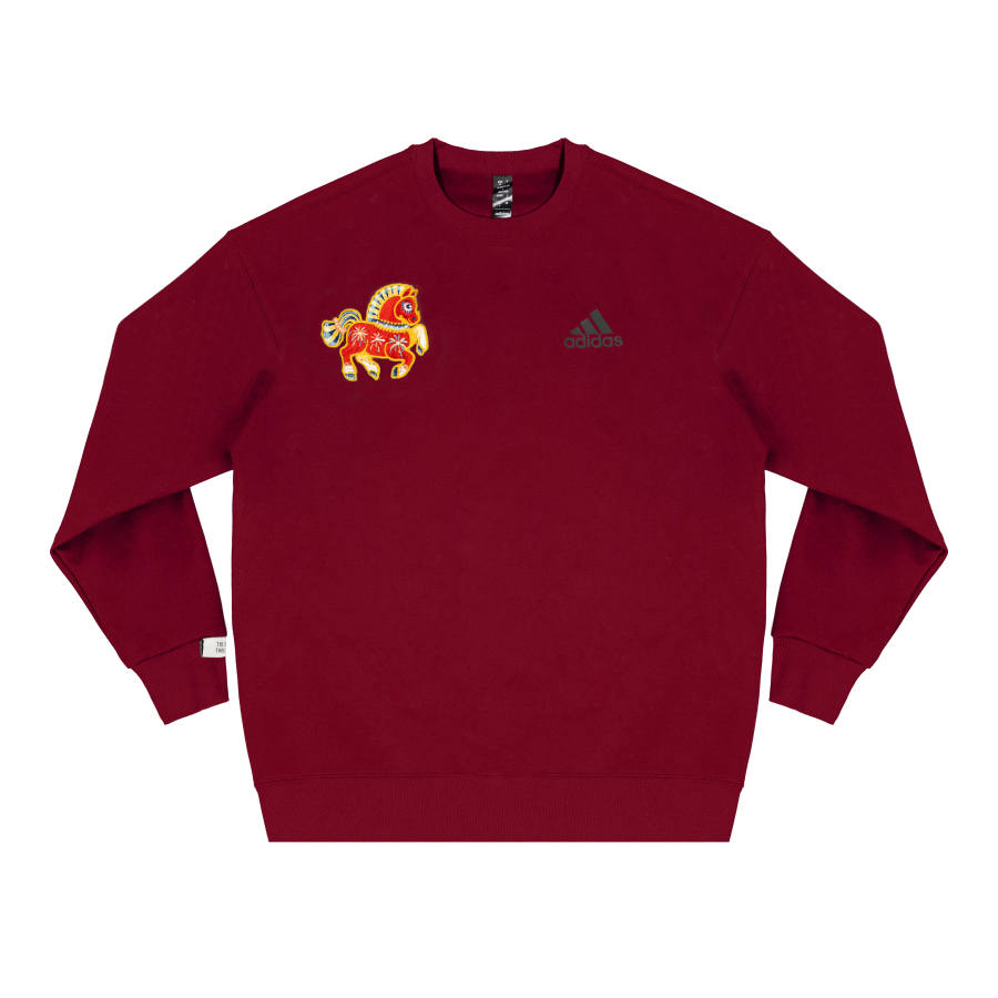 Adidas Adidas Sweatshirts Unisex Red Crew Neck Moderate Regular