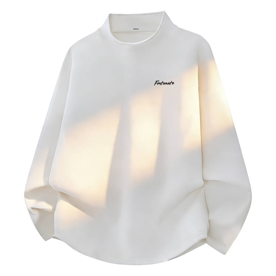 MINISO Sweatshirts Unisex Half Turtleneck Thickened And Fleece Lined Heavyweight