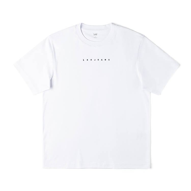 Lee Lee T Shirts Men's White Crew Neck Thin Straight Fit