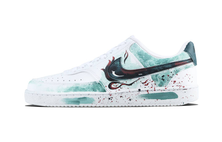 Nike Nike Court Vision 1 Cyan Ink Flame Abrasion Resistant Abrasion Resistant Low top Skateboard Shoes Unisex Cyan