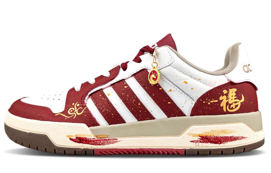 Adidas Neo Entrap Abrasion Resistant Slip Resistant Low top Skateboard Shoes Unisex Red White