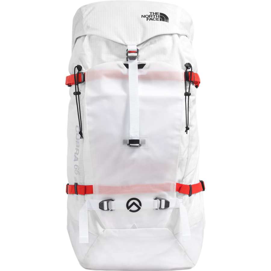 THE NORTH FACE Summit 65L Mountaineering Bag Outdoor Bag Recycled Nylon White & Red Unisex
