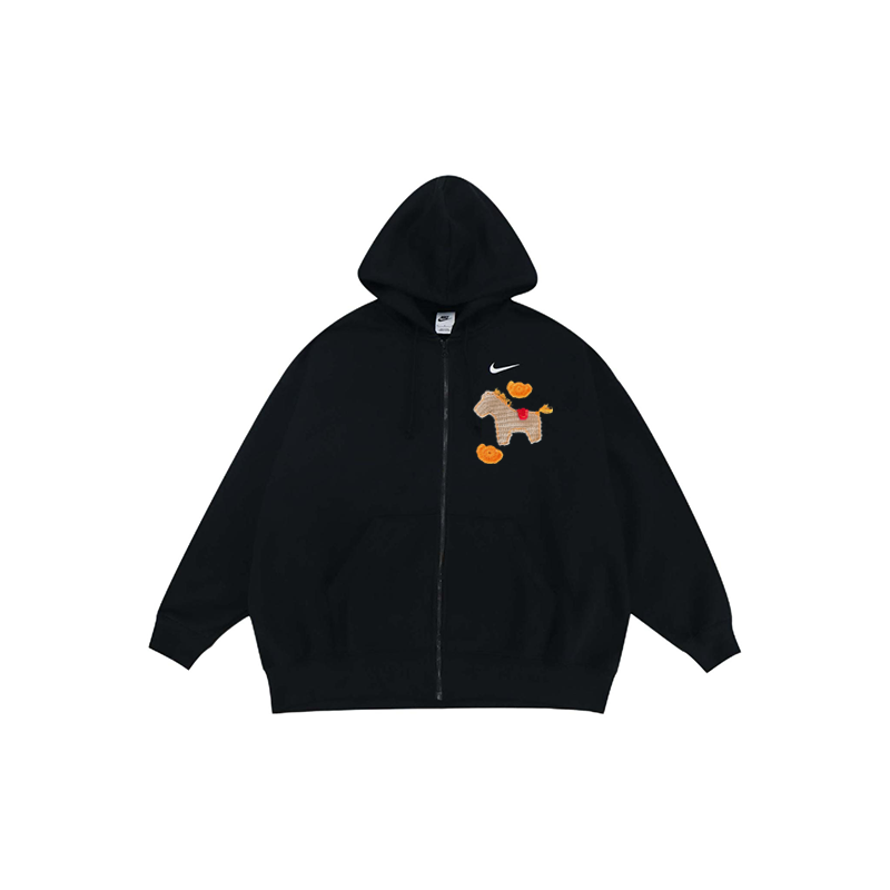 Nike Nike Sportswear Jackets Unisex Black Hooded Fleece Lined Other