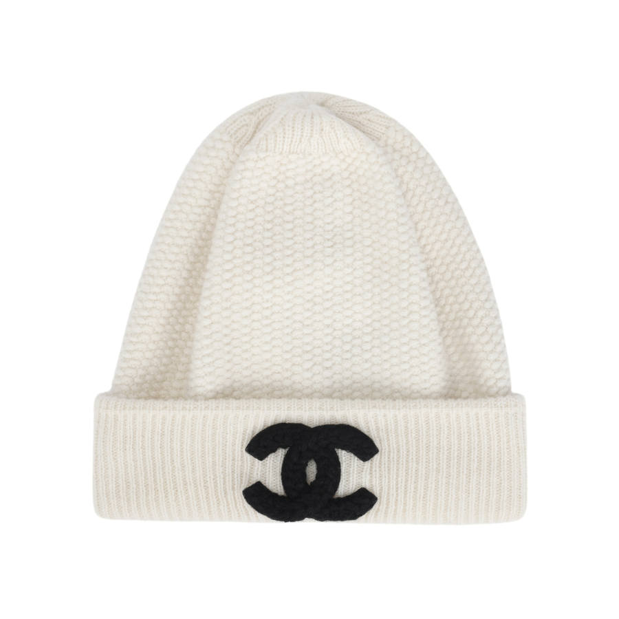 CHANEL CHANEL Cashmere Beanies Unisex White