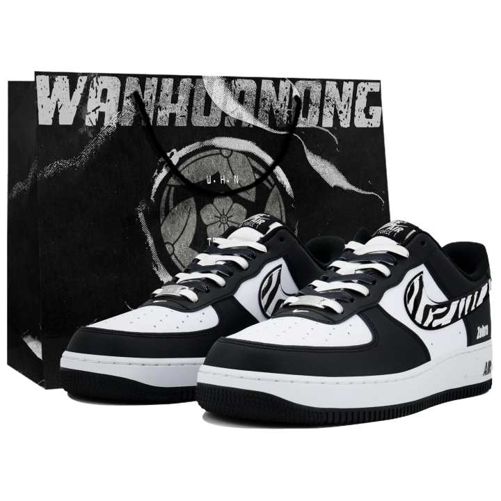 Nike Nike Air Force 1 Panda Kaleidoscope, Zebra, Box Low top Skateboard Shoes Unisex Black White