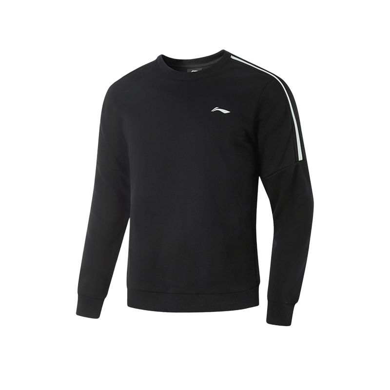 Li-Ning Li Ning Pullover Without Hood Fashion Casual Fleece Lined Crew Neck Sweatshirt Unisex