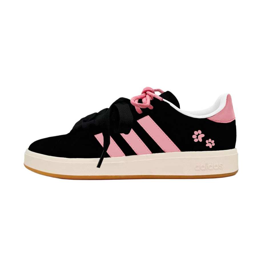 Adidas Adidas Grand Court Base 00s Cute Paw Pink Trail Abrasion Resistant Abrasion Resistant Low top Skateboard Shoes Unisex