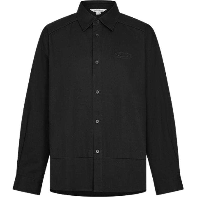 URBAN REVIVO Shirts Men's Jet Black Lapel Moderate Shirt