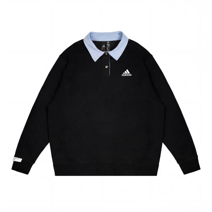 Adidas Adidas Sweatshirts Unisex Black Lapel Moderate Regular