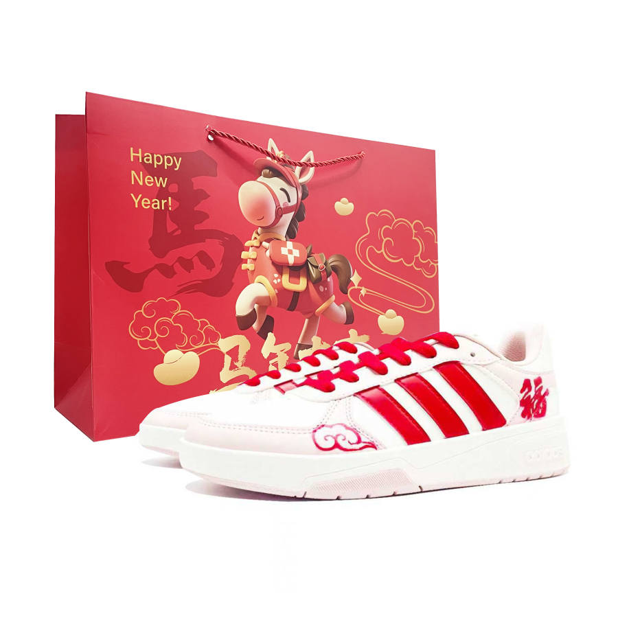 Adidas Adidas COURTBEAT Blessing Arrives Wrapping, Wear Resistant And Non Slip Low top Skateboard Shoes Unisex Pink White