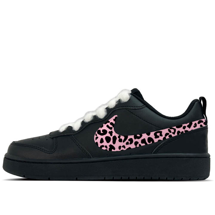 Nike Nike Court Borough Pink Leopard Shadow Leather Slip Resistant Abrasion Resistant Slip Resistant Abrasion Resistant