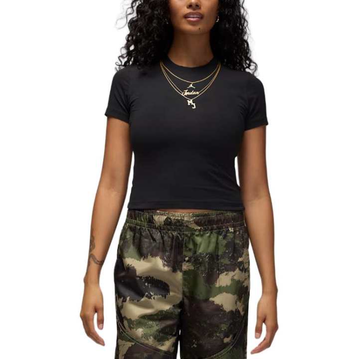 Jordan Jordan Flight T Shirts Women's Black Crew Neck