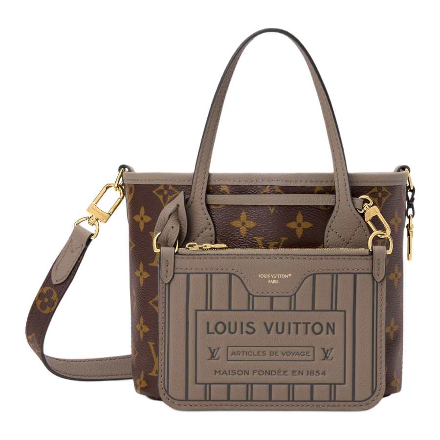 LOUIS VUITTON NEVERFULL Cow Leather Tote Bag, Shopping Bag, Shoulder Bag, Handbag Small Women's Brown