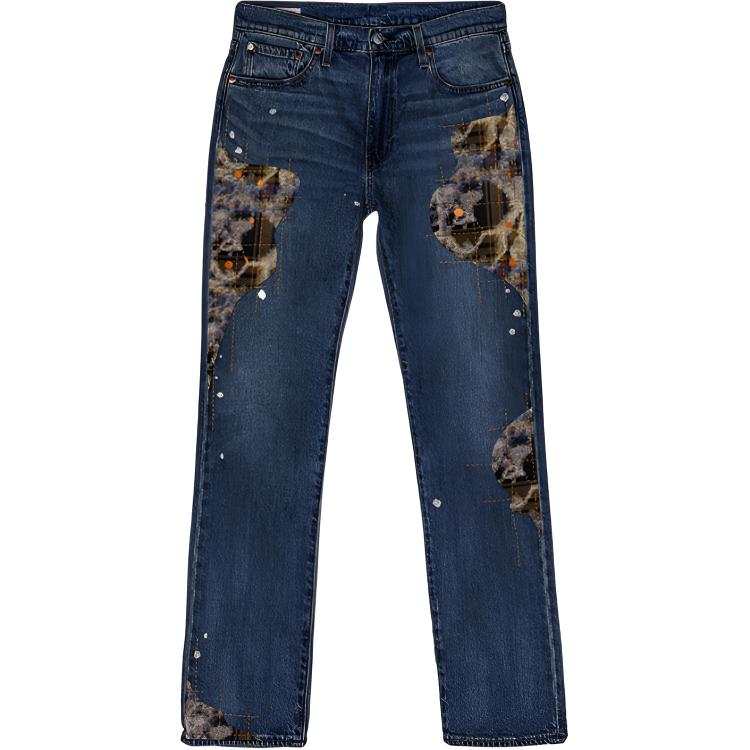 Levis Jeans Unisex Navy Blue Moderate Straight Fit Pants