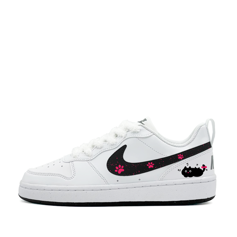 Nike Nike Court Borough Rose Kitten, Cute, Girlish, Sweet Style, Cartoon, Anti Aging, Campus Synthetic Leather