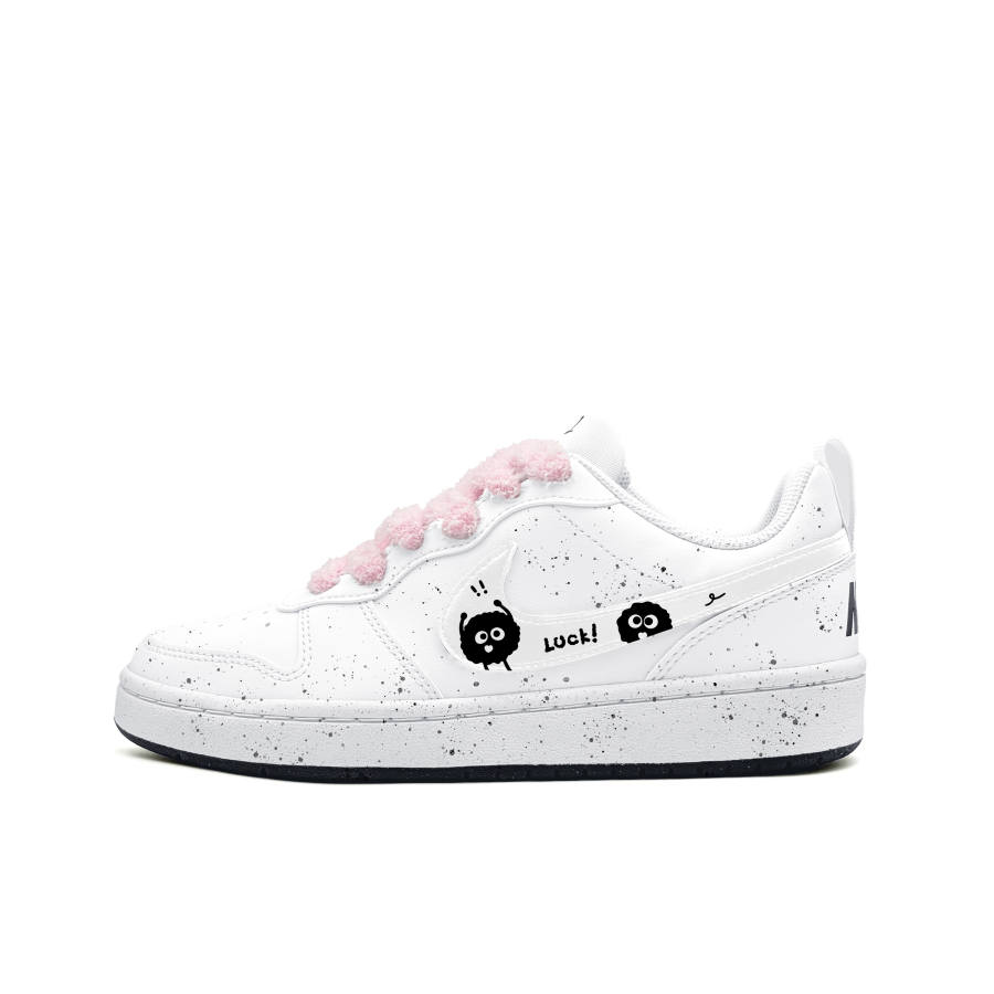 Nike Nike Court Borough Pink Velvet Coal Ball Synthetic Leather Abrasion Resistant Abrasion Resistant Low top