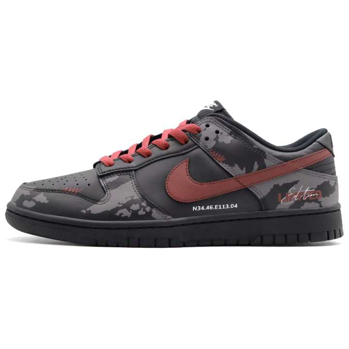 Nike Nike Dunk Red Alert Lightweight Breathable Lightweight And Breathable Low top Skateboard Shoes Men's Black Red