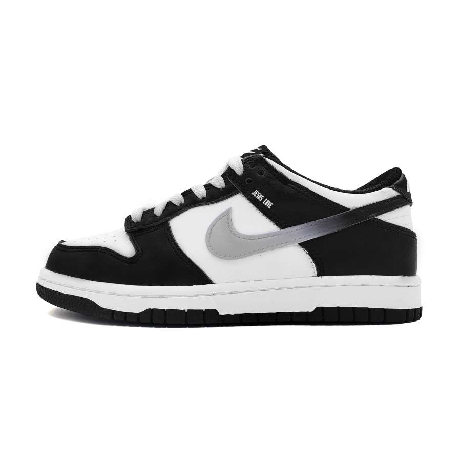 Nike Nike Dunk Silent White Leather Cushioning Low top Skateboard Shoes Women's Black White
