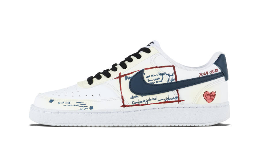 Nike Nike Court Vision 1 Love Letter Abrasion Resistant Abrasion Resistant Low top Skateboard Shoes Unisex Beige