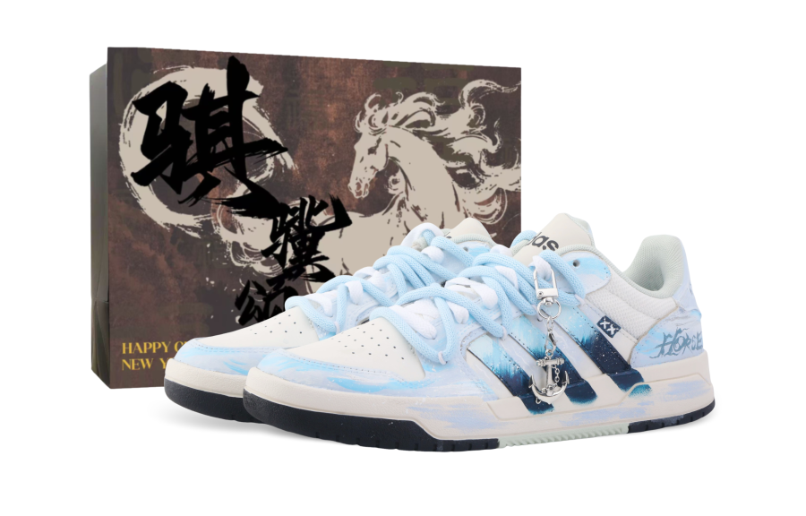 Adidas Neo Entrap Drippy Non Flickering Diamond Abrasion Resistant Low top Skateboard Shoes Unisex Blue White