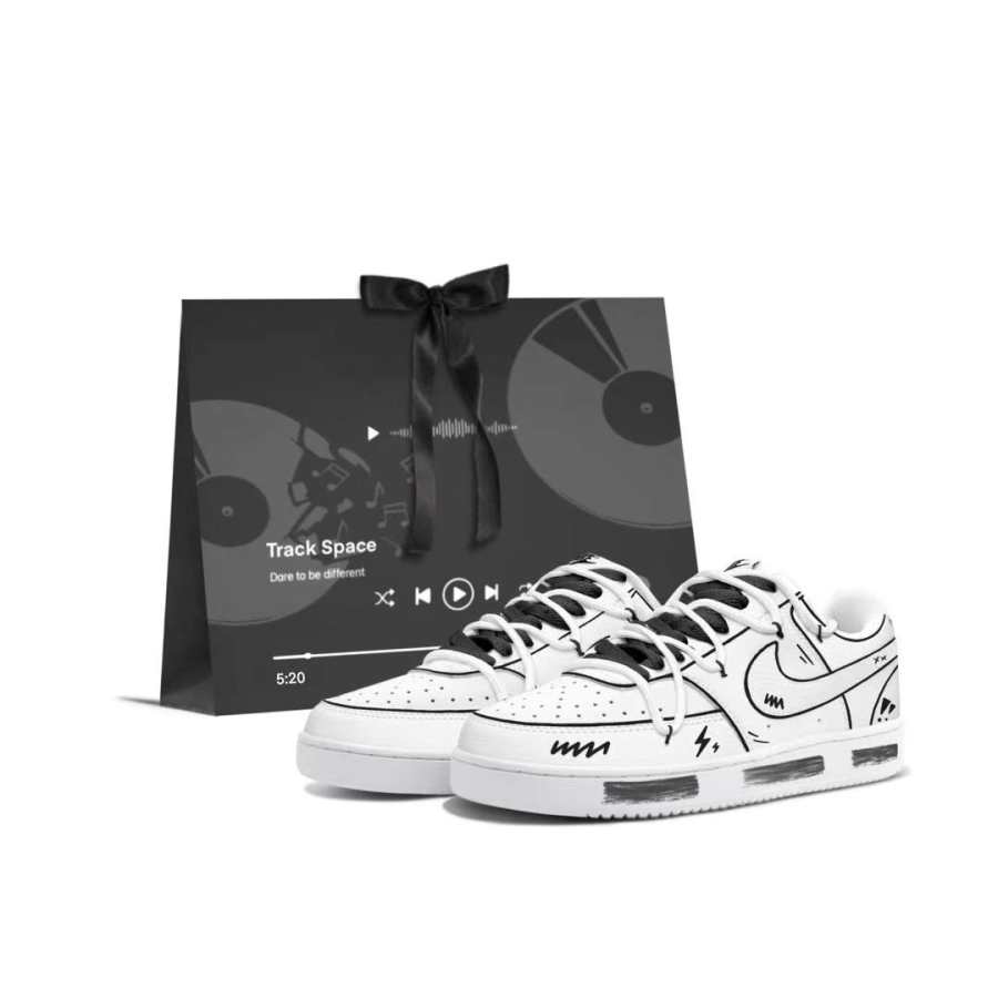 Nike Nike Court Vision 1 Star Heng Cushioning Abrasion Resistant Slip Resistant Low top Skateboard Shoes Men's Gray White