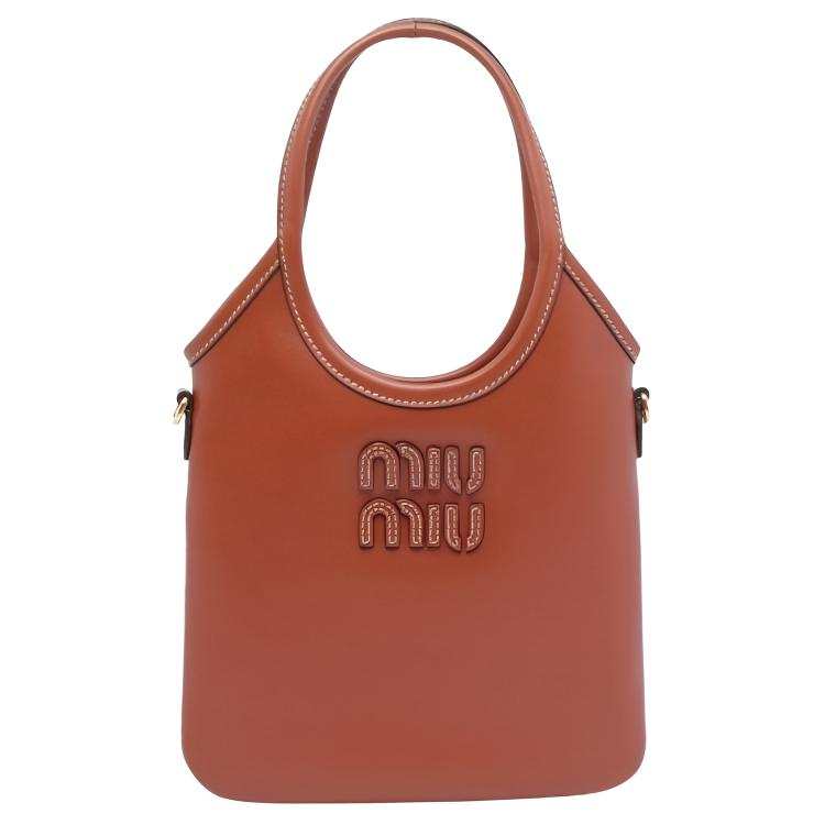MIU MIU Ivy Cow Leather One Shoulder Handbag Small Women's Rusty Red