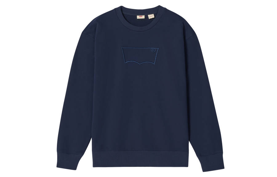 Levis Levis Sweatshirts Unisex Navy Blue Crew Neck Moderate