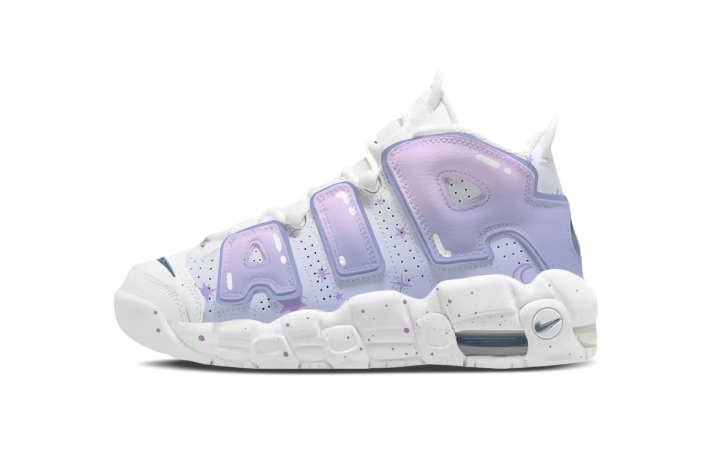 Nike Nike Air More Uptempo GS Taro Paste Cloud Foam Cushioning Abrasion Resistant Slip Resistant Mid top