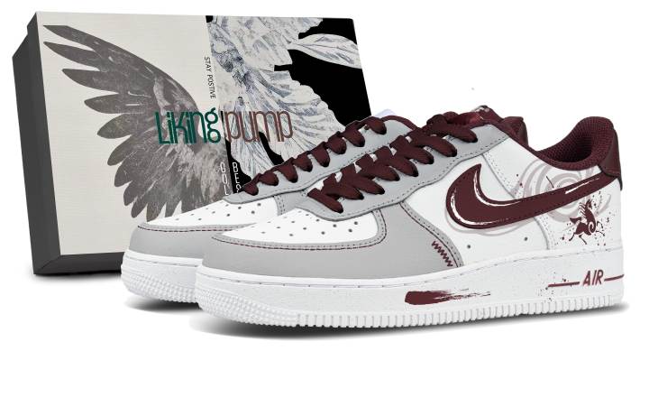 Nike Nike Leather Coverage Low top Skateboard Shoes Women's Red Gray