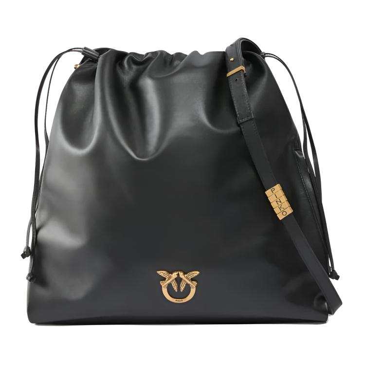 PINKO Calfskin Bucket Bag, Shoulder Bag Mini Women's Black