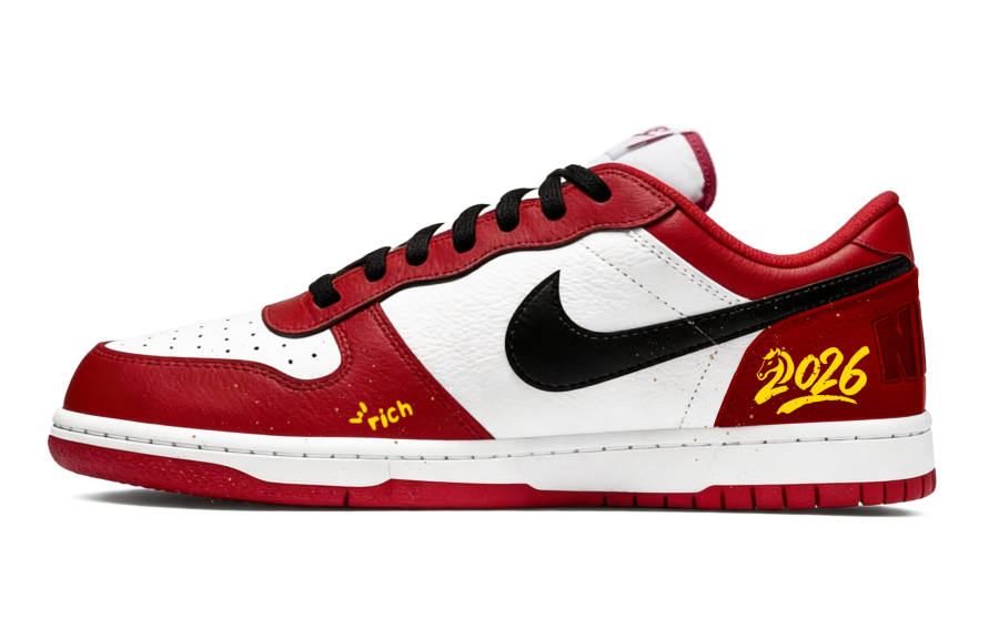 Nike Nike Big Slip Resistant Abrasion Resistant Slip Resistant Abrasion Resistant Low top Skateboard Shoes Men's Red Gold