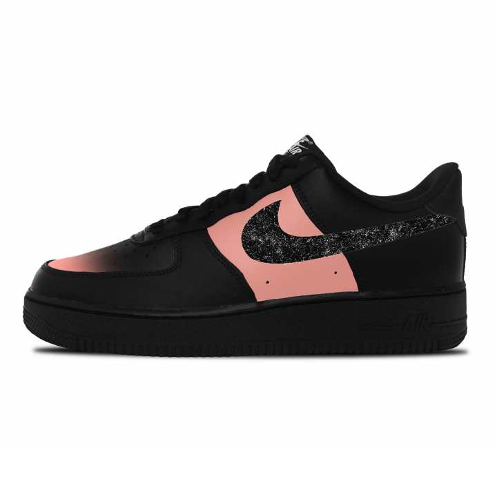 Nike Nike Air Force 1 Galaxy Leather Abrasion Resistant Slip Resistant Low top Skateboard Shoes Unisex Black Pink