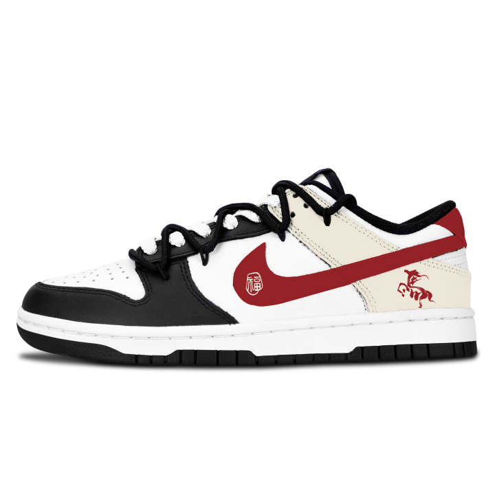 Nike Nike Dunk Black White, Red Fu Jun Chao Abrasion Resistant Slip Resistant Abrasion Resistant Slip Resistant Low top