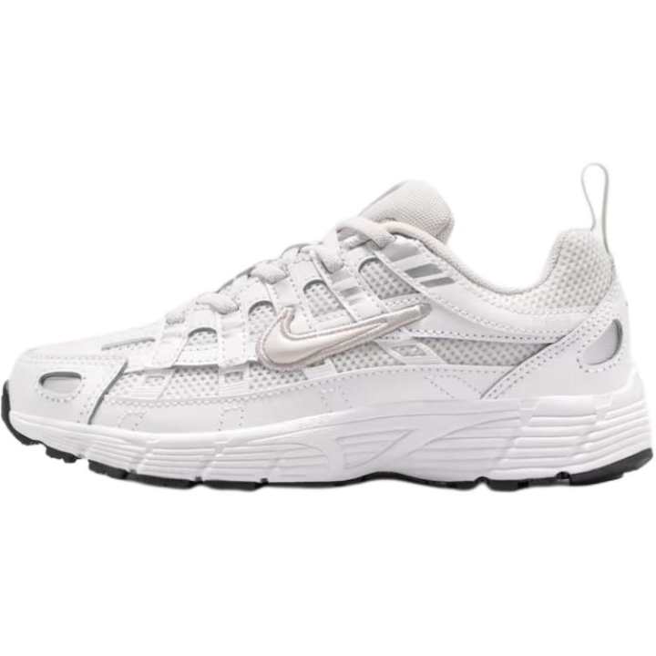 Nike Nike P 6000 Genuine Leather Breathable Low top Running Shoes Silver White Kids'