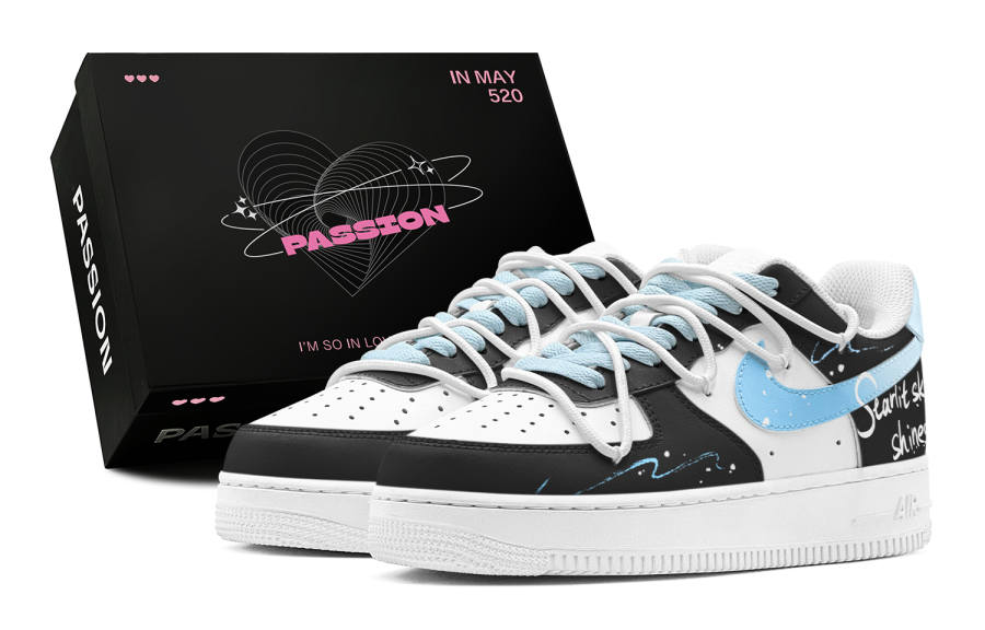 Nike Nike Air Force 1 Air Force 1, Romantic Treatment, Dream Blue Star Night, Deconstruction Design, Fashion Versatile