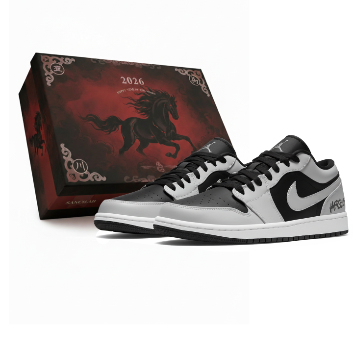 Jordan Jordan Air Jordan 1 LOW Three Times Lab, Horse Year, Shadow War Horse, Box Abrasion Resistant Low top