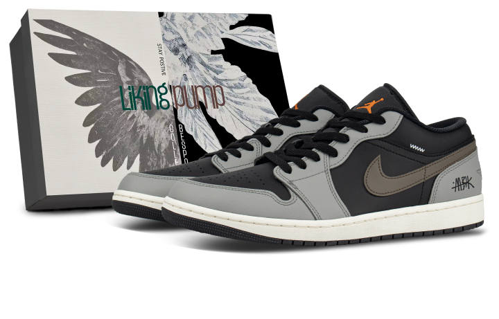 Jordan Jordan Air Jordan 1 Leather Coverage Low top Skateboard Shoes Unisex Black Gray