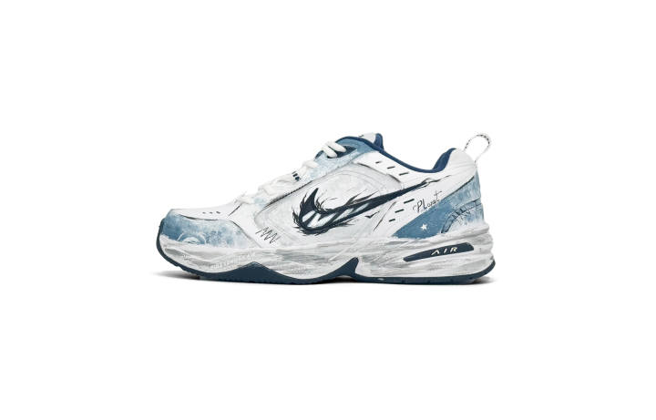 Nike Nike Air Monarch 4 Abrasion Resistant Low top Chunky Sneakers Unisex Blue Gray