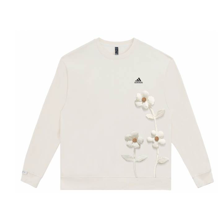 Adidas Adidas LABEL Sweatshirts Unisex White Crew Neck Moderate