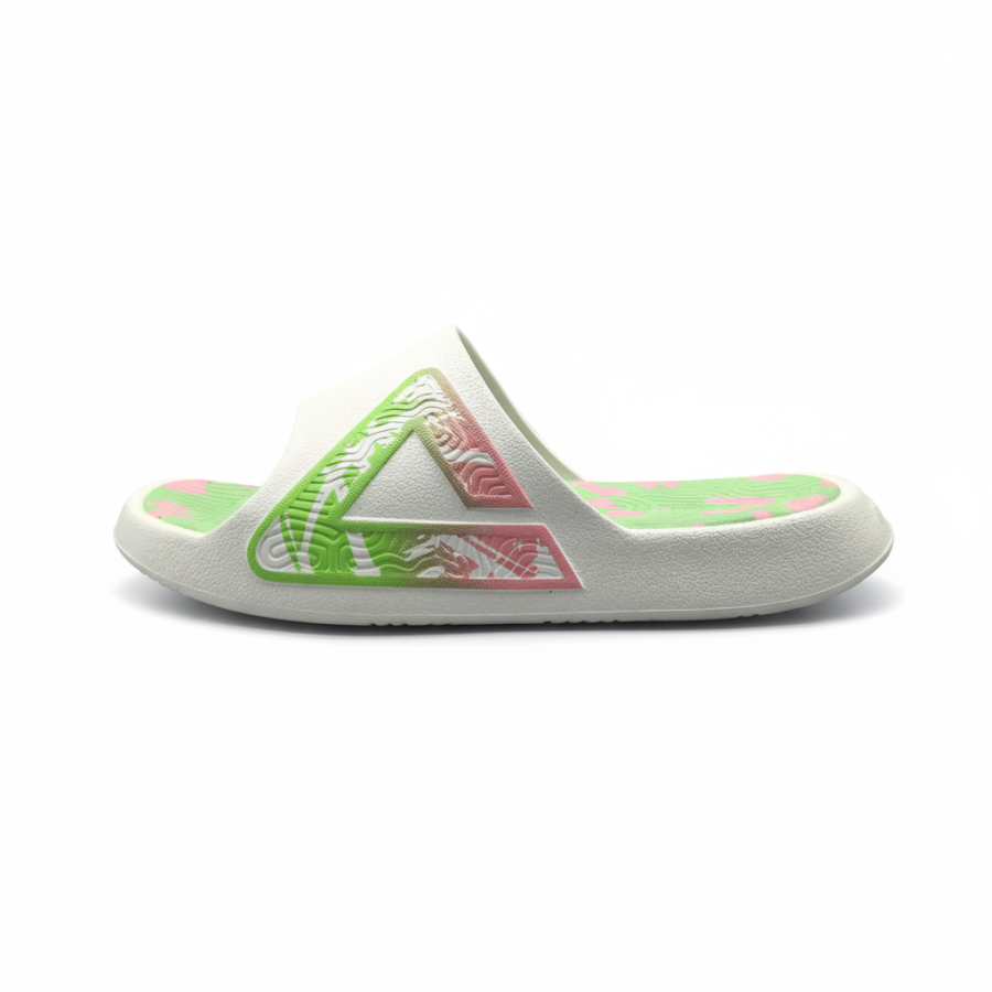 PEAK Tai Ji1.0 EVA Slip Resistant Slide Slippers Unisex White Pink Green