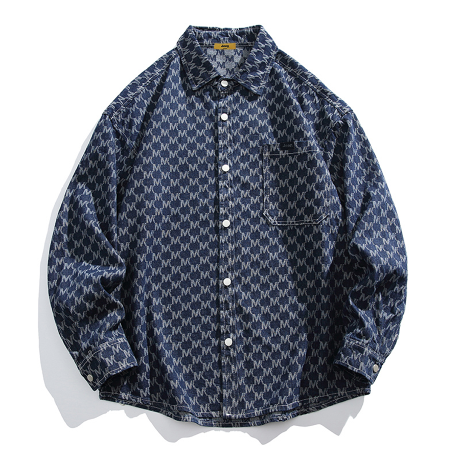Jeep Jeep Shirts Unisex Lapel Moderate Denim
