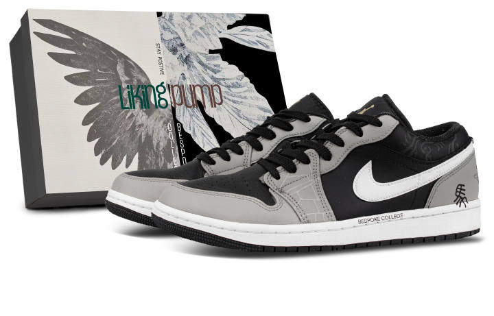 Jordan Jordan Air Jordan 1 Leather Coverage Low top Skateboard Shoes Unisex Black Gray