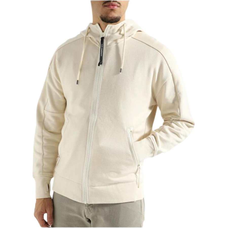 C.P.Company Sweaters Men's Ecru Hooded Non Detachable Moderate
