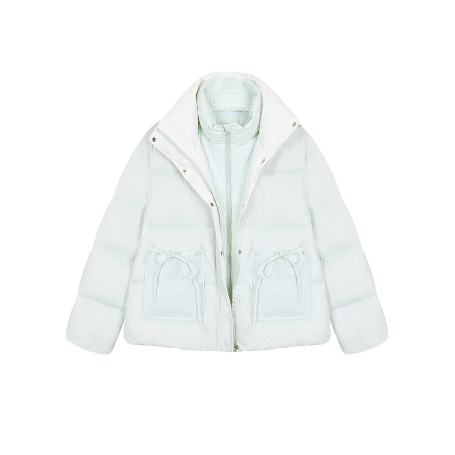 Umoumo Umoumo Down Jackets Women's Stand Collar Thickened Mock Two Piece Down Jacket