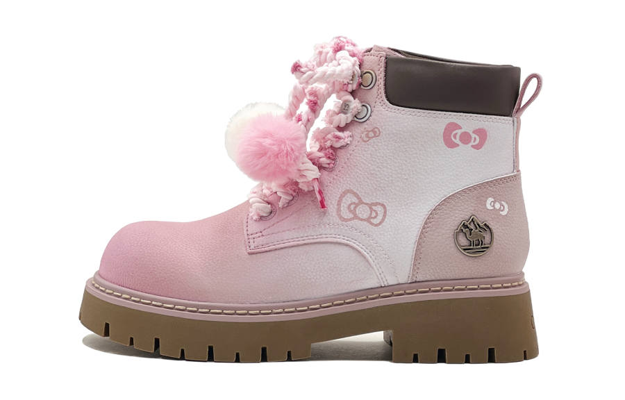 CAMEL Mountain Berry, Cherry Blossom Pink Berry, Bowknot, Urban Chic Style, Litchi Leather, Vintage Yellow Boots