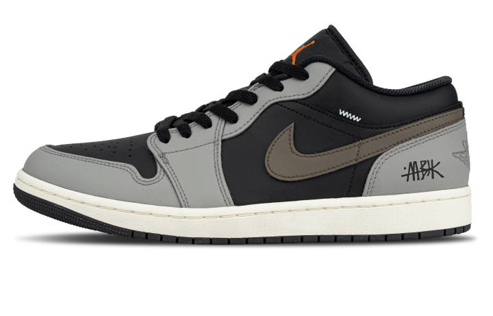 Jordan Jordan Air Jordan 1 Leather Coverage Low top Skateboard Shoes Unisex Black Gray