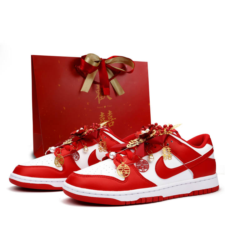 Nike Nike Dunk A Spark Of Fireworks Lightweight Anti Slip Low top Skateboard Shoes Men's Red