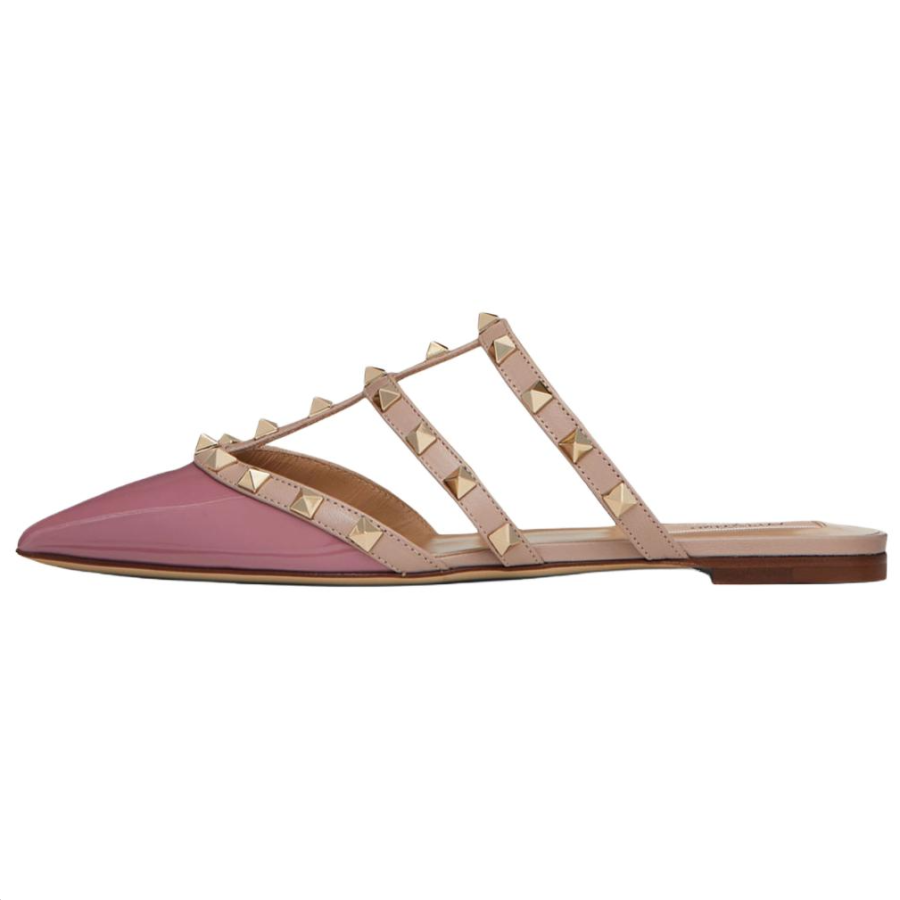 Valentino Rockstud Closed Toe Slippers 0.5cm Women's Pink