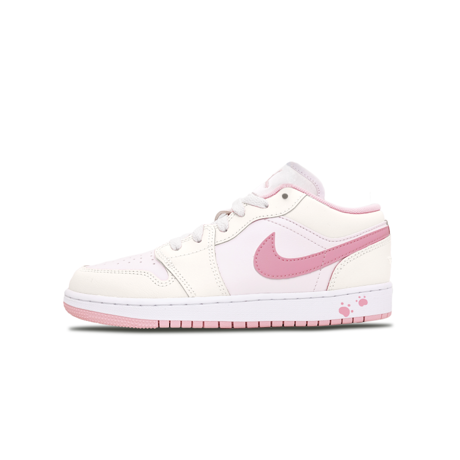 Jordan Jordan Air Jordan 1 Butter Strawberry Leather Low top Children's Basketball Shoes Milk White Pink Teenagers