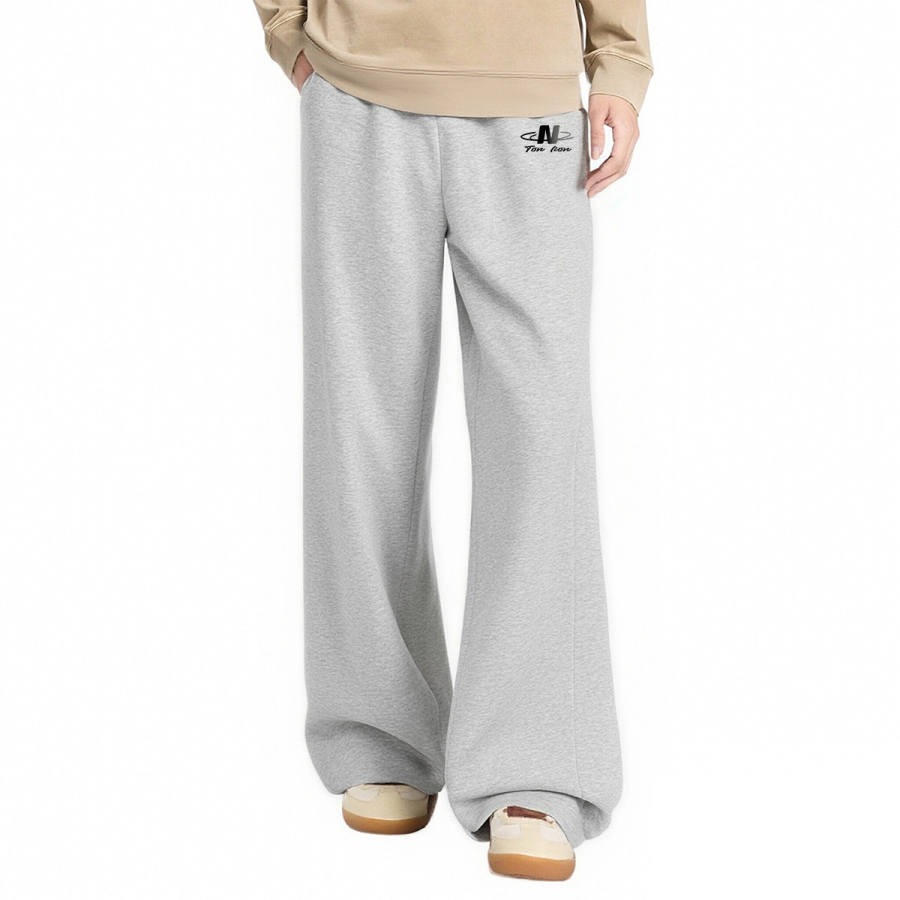 Tonlion Casual Pants Unisex Thickened And Fleece Lined Bootcut Pants